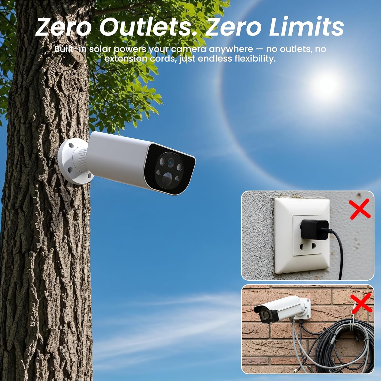 Cinnado Security Cameras Wireless Outdoor - Home Security Cameras Solar & Battery Powered with 2K Color Night Vision, 2-Way Talk & Spotlight, Continuous Power, 2.4 GHz Wi-Fi, Easy Set Up, S1 4 Pack - Image 3