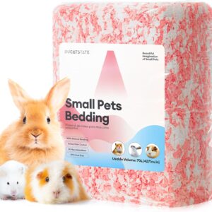 BUCATSTATE Hamster Bedding 70L, 99% Dust-Free Guinea Pig Bedding Odor Control Paper Bedding, Cozy Small Animal Bedding for Rabbit Rat Syrian Dwarf Hamsters Gerbils (Pink)