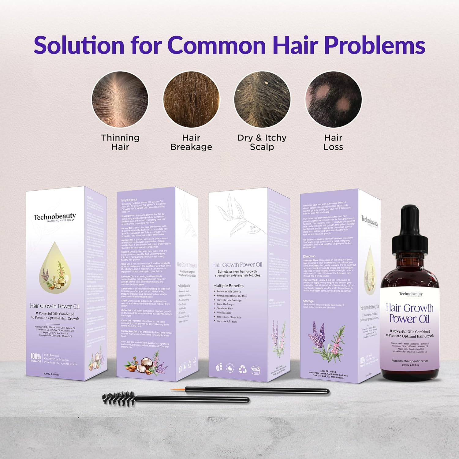Rosemary Oil With Black Castor, Batana, Lavender, Coffee, Coconut, Argan, Avocado, Olive, Almond & Parsley Seed Oil, 11 Oils Infused for Ultimate Hair Growth & Care for Stronger, Thicker Hair - Image 7