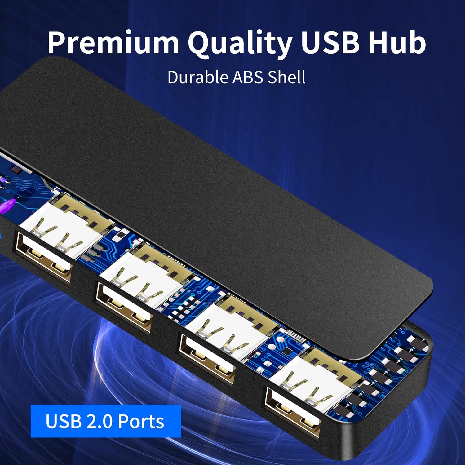 Herfair USB Hub Splitter USB Port Extender 1 to 4 Multiport Adapter Expander for Laptop, MacBook, Computer, Xbox, Console, Flash Drive, HDD, Printer, Camera, Keyboard, Mouse, More - Image 4