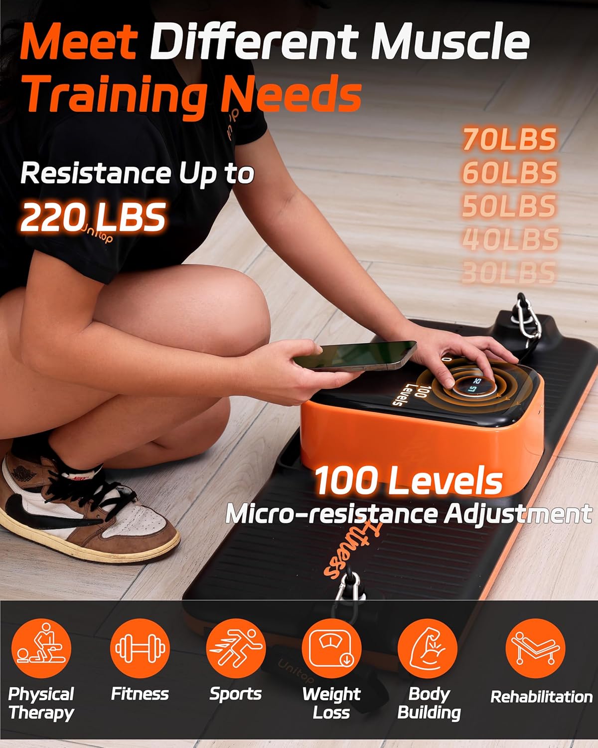 Smart Portable Home Gym Strength Training Workout Cable Machine, All in one Gym,Functional Full Body Fitness Equipment, 220LBS Resistance,Compact for Travel,Small Space & Home Exercise - Image 3