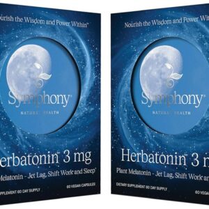 Herbatonin® 3mg – Plant-Based, Natural Vegan Melatonin Supplement (Phyto-Melatonin), Sleep Cycle, Body Clock and Circadian Rhythm Support for Jet Lag, Shift Work and Sleeplessness (120 Day Supply)