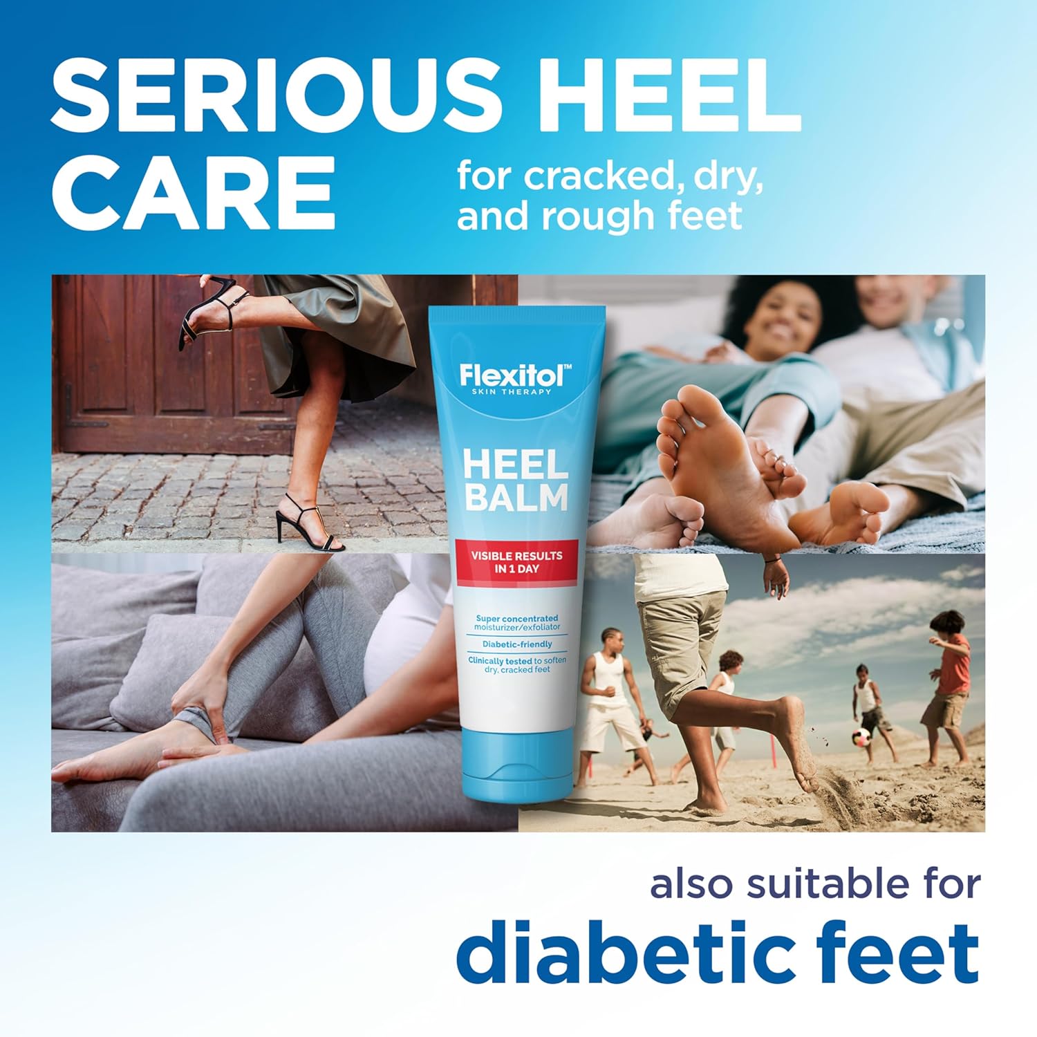 Flexitol Heel Balm, Cracked Heel Cream & Foot Balm, Intensive Hydration for Dry, Rough Feet & Heels, Urea-Based Moisturizing Cream, 4 oz Tube - Image 4