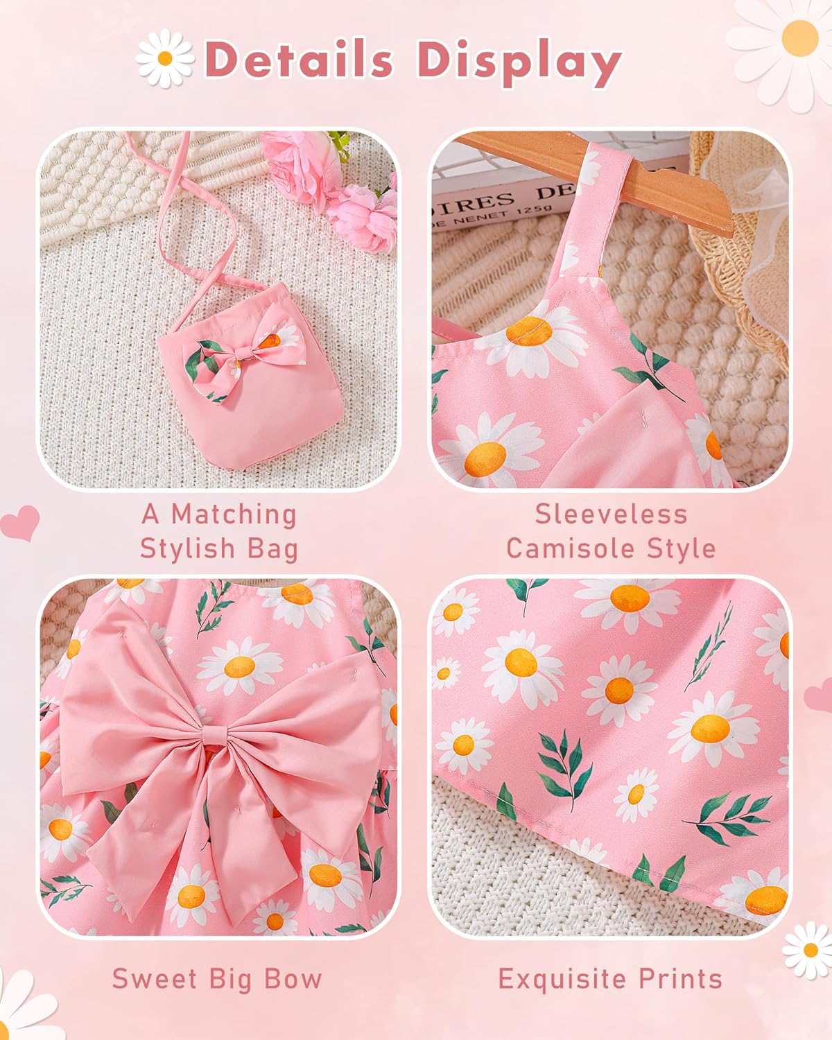 Toddler Baby Girl Dresses Summer Outfits Sleeveless Bowknot Clothes Infant Casual Sundress for Cute Girl Hat+Bag - Image 5