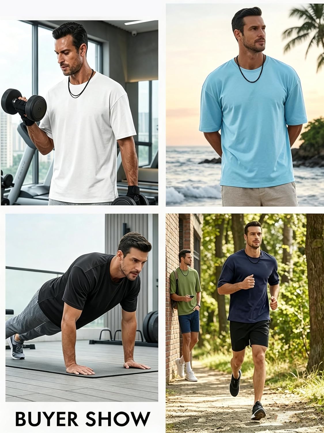 Runcati Mens Casual T-Shirts Short Sleeve Lightweight Oversized Summer Cotton Tee Beach Crew Neck Tops - Image 6