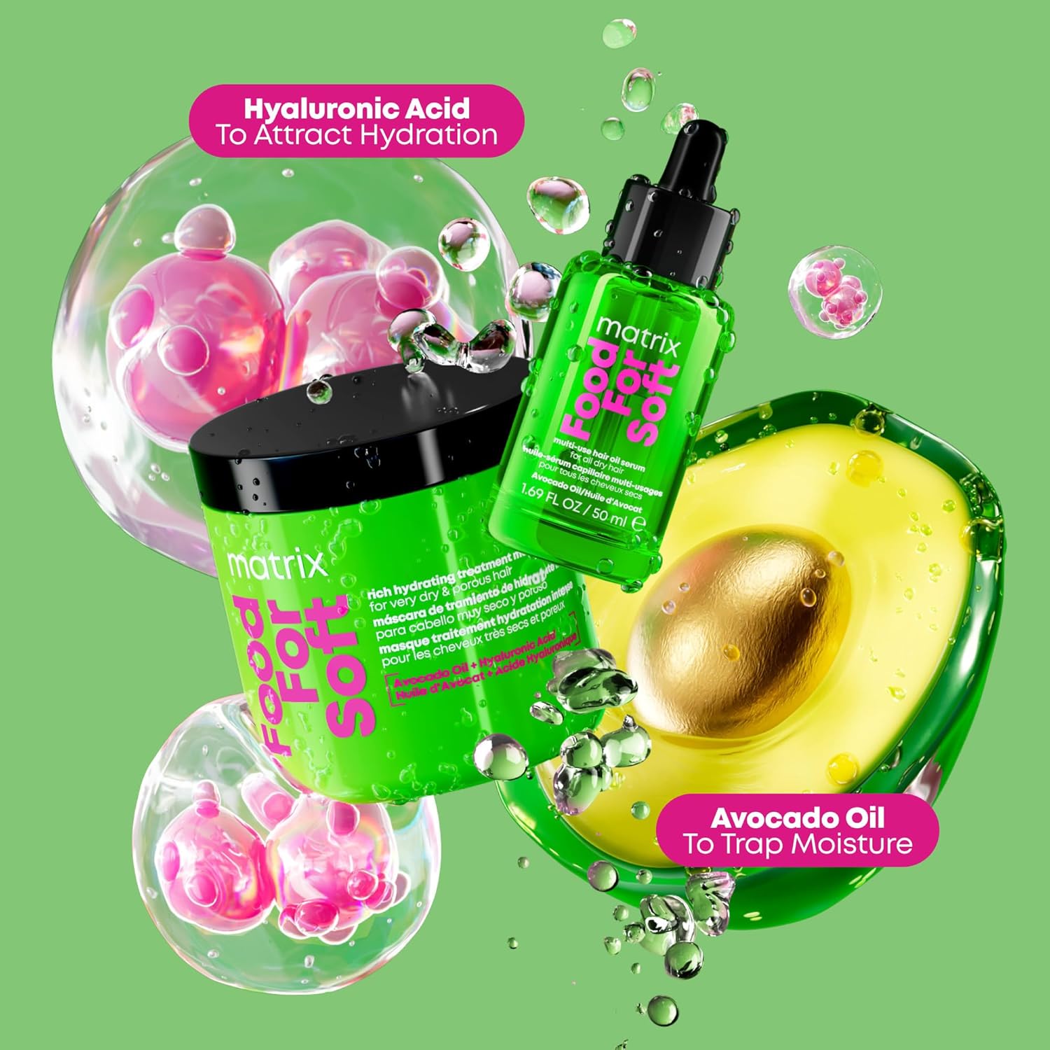 MATRIX Food For Soft Rich Hydrating Mask - For Dry & Brittle Hair, Adds Shine & Softness, With Avocado Oil & Hyaluronic Acid, Replenishes Moisture - Image 4