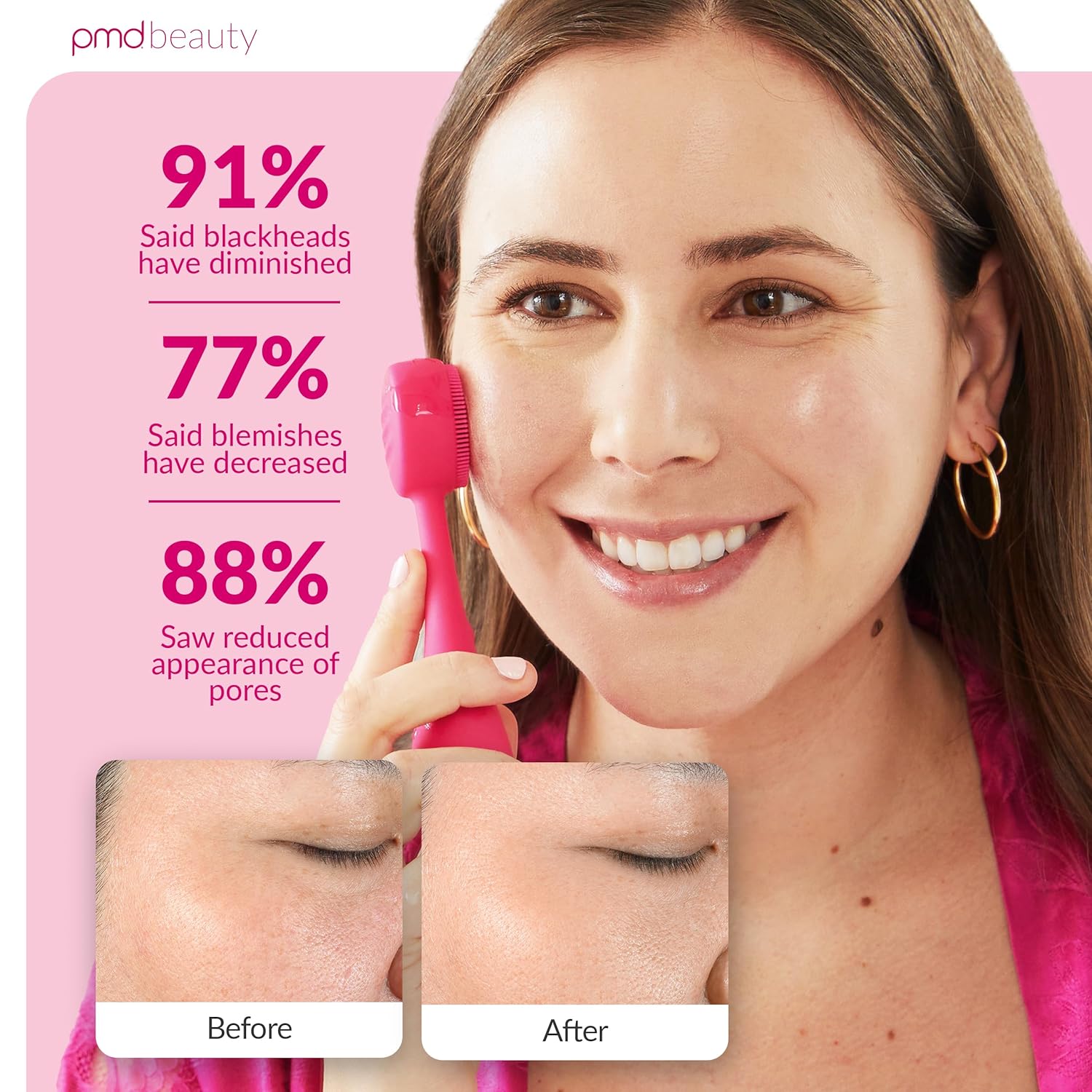 PMD Clean Mini - Smart Facial Cleansing Device with Silicone Brush & Anti-Aging Massager - Waterproof - SonicGlow Vibration Technology - Clear Pores and Blackheads - Lift, Firm, and Tone Skin - Image 4