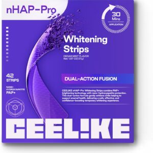 Teeth Whitening Strips (21 Treatments/42 Strips) – Peroxide-Free Whitening Kit with Hydroxyapatite, Enamel Safe + Cheek Retractor, Easy 3-Step at-Home Teeth Whitening for Deep Stain Removal