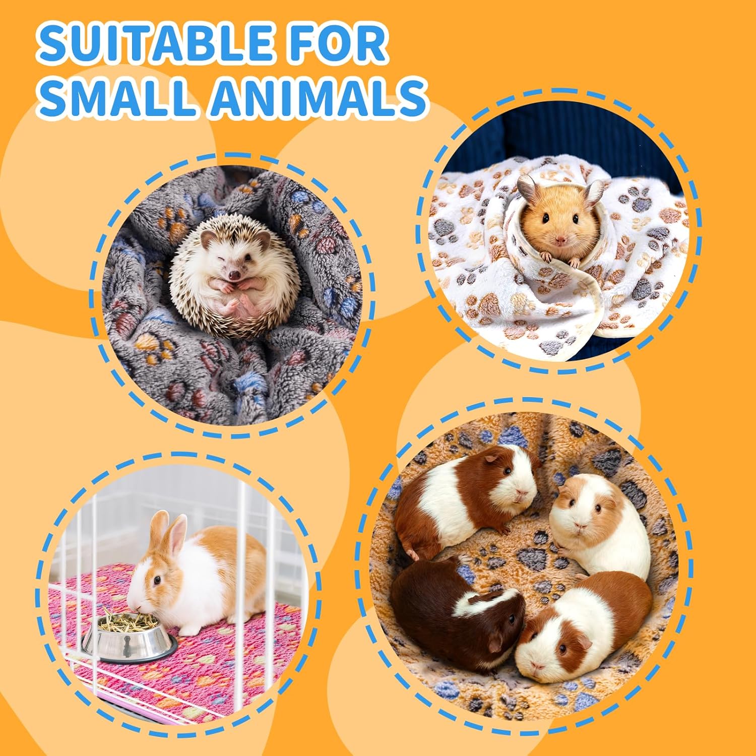 8Pack Soft Guinea Pig Bedding Blankets Washable Small Animal Fleece Cage Liners Reusable Pet Pee Pad Sleep Mat Pad Cover for Hamster Chinchilla Rabbit Hedgehog Dog Cat Essentials (20×30 Inch) - Image 5