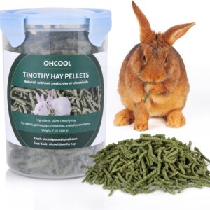 Timothy Hay Pellets 7oz – 100% Timothy Premium Nutrition Pellet for Tortoise, Rabbits 7 oz
