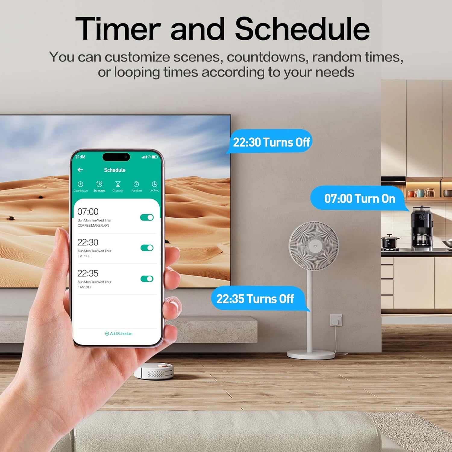 KimFilter WiFi Smart Plug, Wireless Plugs Outlet Compatible with Alexa & Google Voice Assistant, App Controlled Outlet with Timer Function, 2.4GHz Only Wi-Fi Smart Socket, Smart Plug Timer for Home - Image 4