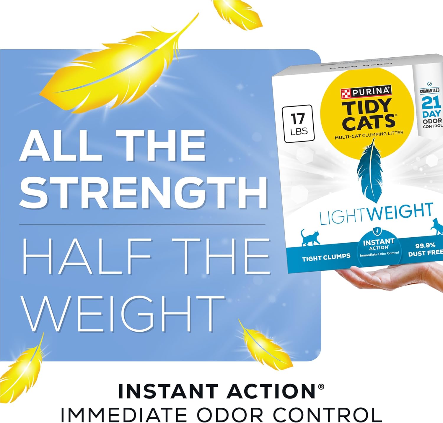 Purina Tidy Cats LightWeight Instant Action, Odor control, Multi-Cat, Clumping, 99.9 Percent Dust Free Cat Litter - 17 lb. Box - Image 4