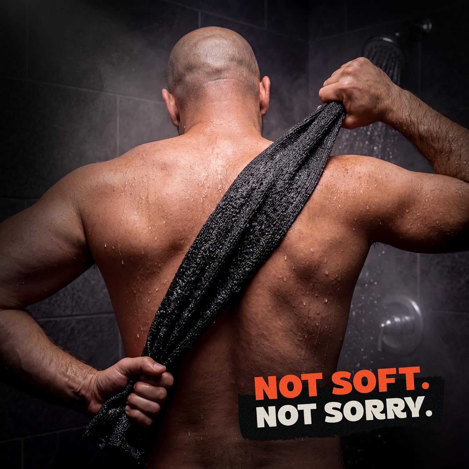 Extra Rough Exfoliating Washcloth. Deep Clean Body Washcloth for Men, Back Exfoliator Shower Towel. x1-Pack - Image 2