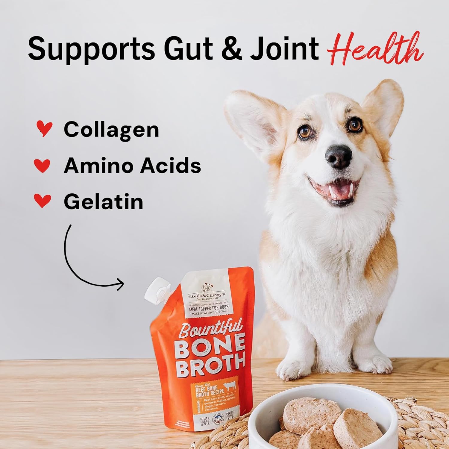 Stella & Chewy's Human-Grade Grass-Fed Beef Bone Broth for Dogs - Joint & Gut Health Liquid Food Topper with Collagen & Turmeric, 16 Fl Oz Resealable Pouch - Image 7