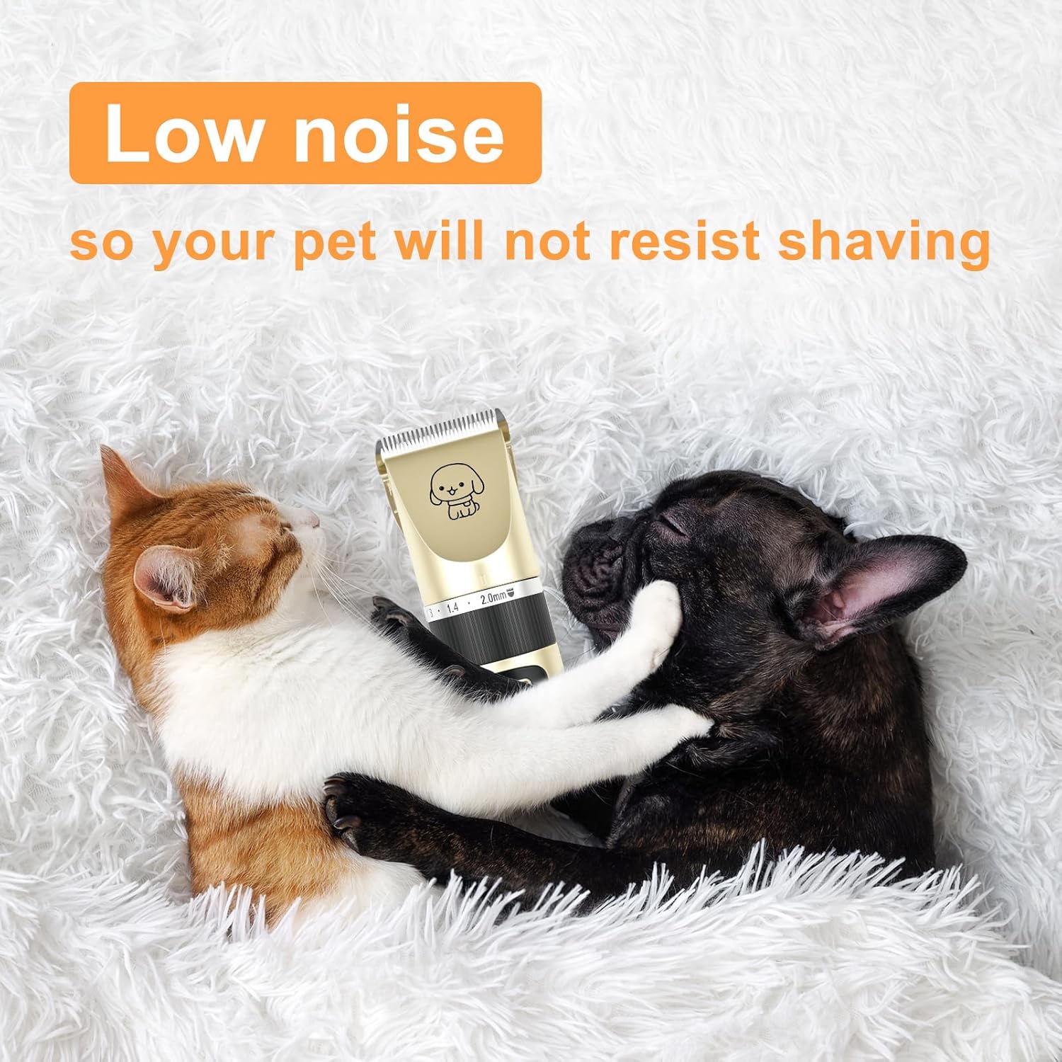 FrutPunch Dog Grooming Kit, Cordless Dog Clippers, Electric Shaving, Low Noise Rechargeable Dogs Hair Trimmer, with a Shaving Head for Feet, Suitable for Cats and Dogs, 2000MA - Image 6