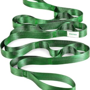 Stretch Strap With Loops For Physical Therapy, Yoga Straps For Stretching With Loops, Non-elastic Leg Straps For Knee Rehab, 8 ft Long x 1.2 inch Wide