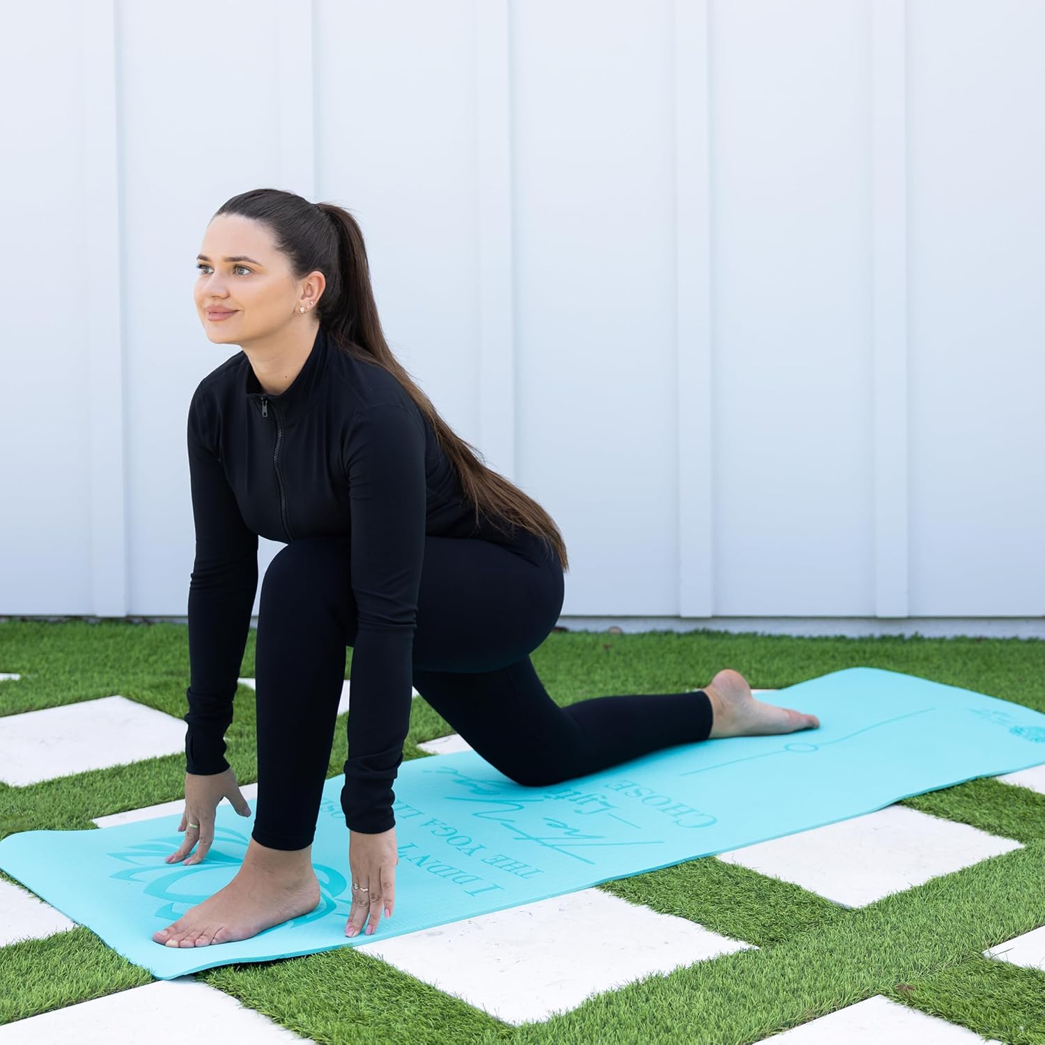 Yoga Mat – Laser-Engraved Affirmation, Non-Slip Eco TPE, 72" x 24" x 6mm, Lightweight Blue Mat for Mindful Movement and Recovery – FINAL CLEARANCE - Image 6