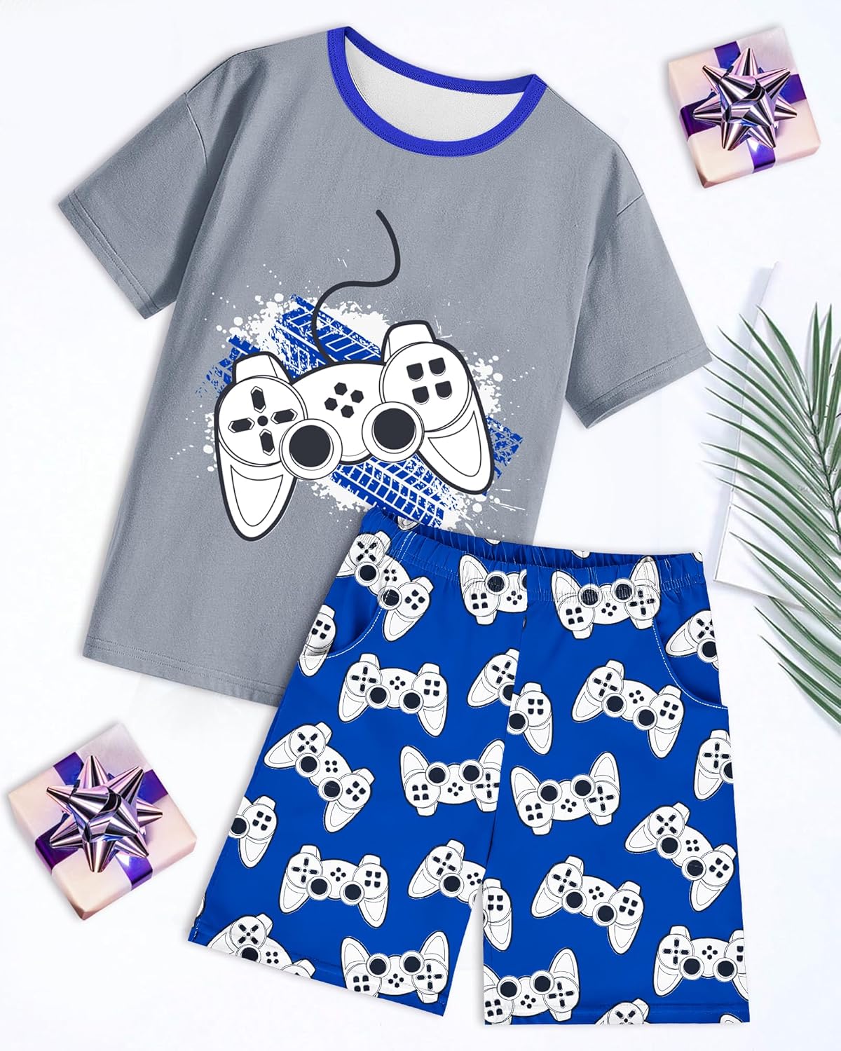 Fiodrimy Boys Pajamas Big Boys Summer PJs Set 2 Piece Kid Short Sleeve Sleepwear Nightwear Size 8-14 - Image 7