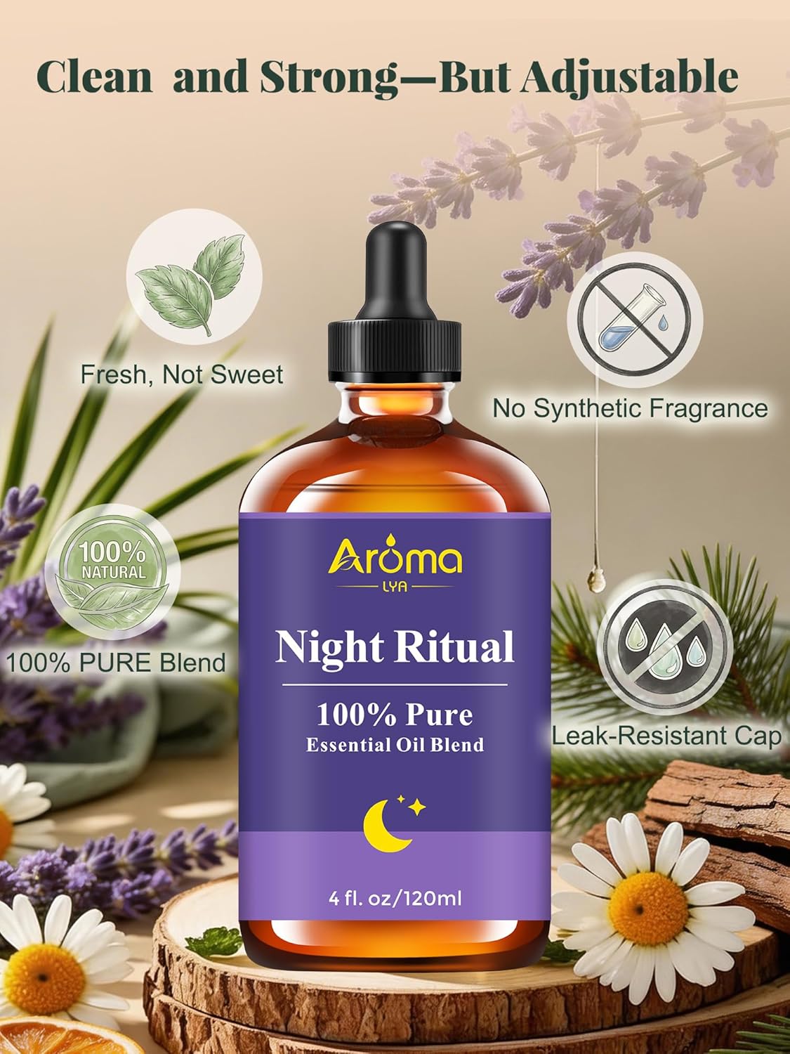 Night Ritual — A 100% Pure Essential Oil Blend Unwind-Ready Aroma for Your Nightly Routine, Essential Oils for Diffusers for Home - Image 6