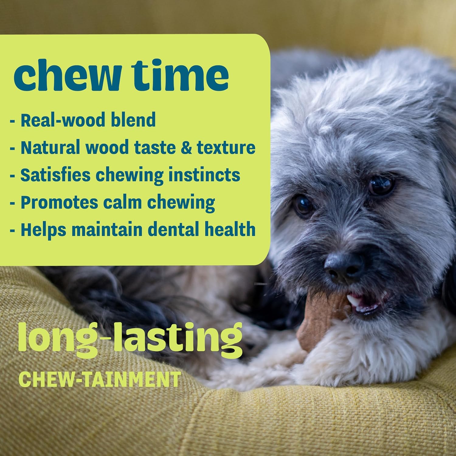 Pupstages Super Dogwood Dog Chew Toy, Made in the USA – Real-Wood Blend, Natural Wood Flavor & Texture, Moderate Chewers, XS, 6" - Image 3