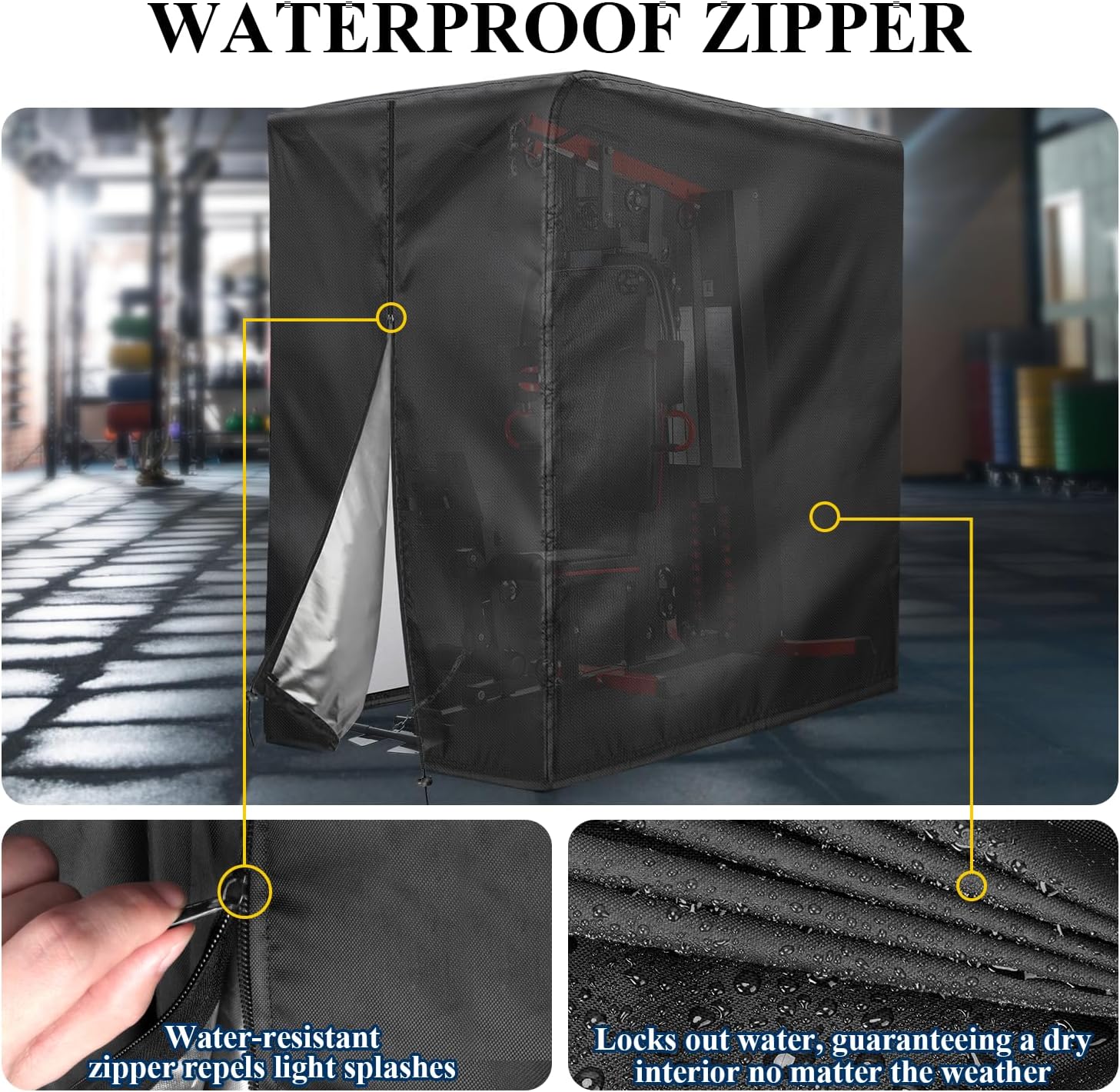 Workout Equipment Cover, 420D Oxford Home Gym Equipment Cover, Protect for Home Gym Equipment/Gym Equipment for Home Garage (41" L x 68.9" W x 74.8" H) - Image 3