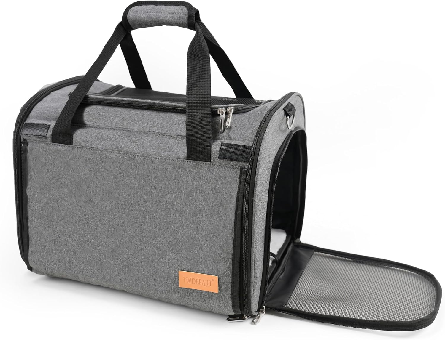 TWDEPART Cat Carrier Backpack - Multifunctional, Firm & Foldable with Roll-Up Shade, Breathable Design Includes Collapsible Bowl & Cushion (Grey) - Image 2
