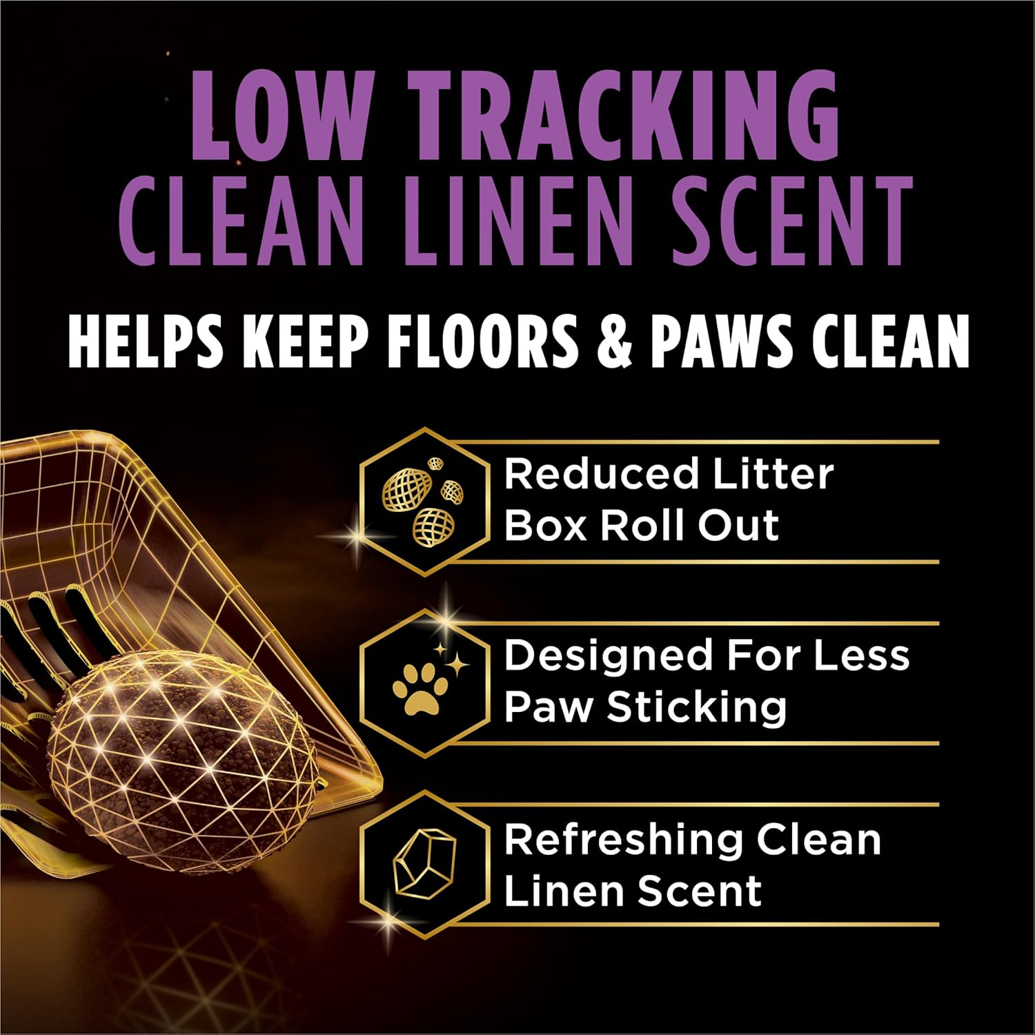 Purina Tidy Cats Performance Plus Tidy Feet Scented Low Tracking Cat Litter, Clumping, Multi-Cat Odor Control Kitty Litter with Clean Linen Scent - 22 lb. Box - Image 3