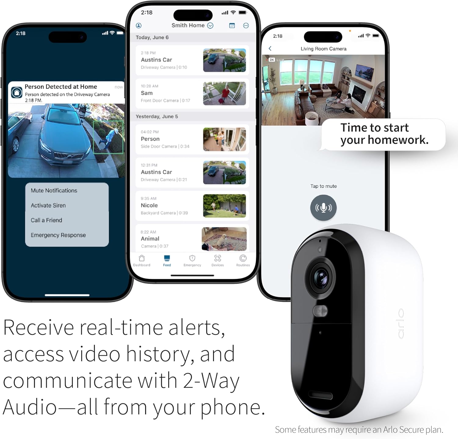 Arlo Essential Security Cameras Wireless Outdoor 2K (2nd Gen, 2023 Release) - Battery Power, Person Recognition, Package Detection, Animated Preview, 1-Month Trial of Secure Plan, 2 Cam, White - Image 4