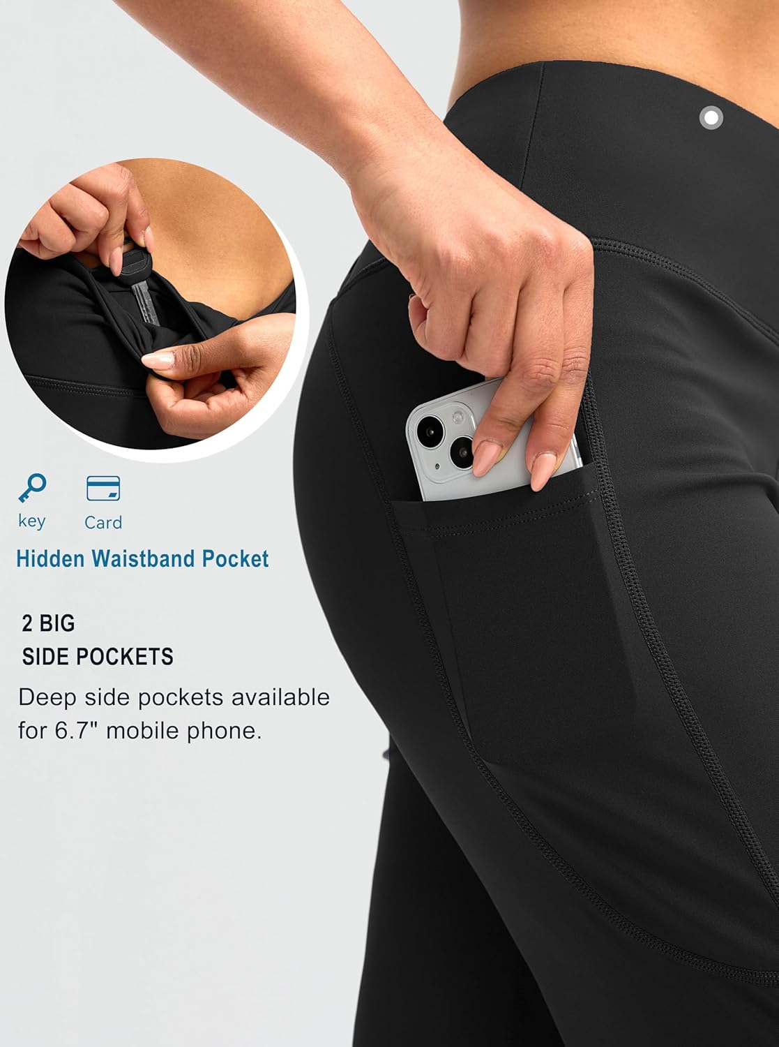 G Gradual Capri Pants for Women High Waist Workout Yoga Pants with Pockets Tummy Control Leggings Crop Straight - Image 4