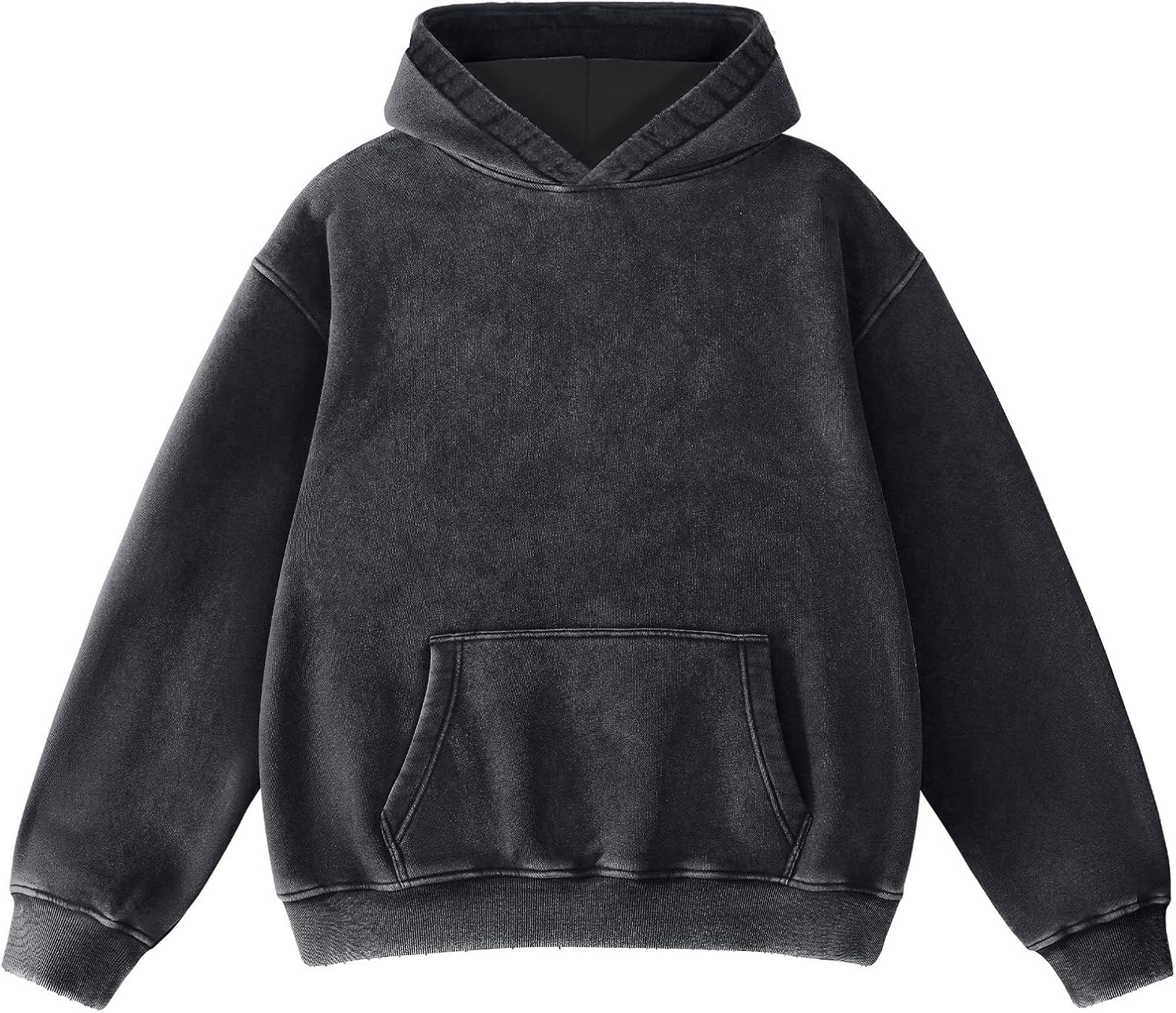 FAIABLE Mens Hoodies Oversized Unisex Acid Wash Hoodie Heavyweight Fleece Vintage Cotton Sweatshirt Men Women Streetwear