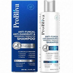 ProBliva Balanced Antifungal Shampoo – Scalp Treatment for Seborrheic Dermatitis, Dandruff, Flakes, Itch & Dryness – Zinc Pyrithione 1% & Salicylic Acid 2% Dual-Action for Fungus & Buildup (8.4 fl oz)