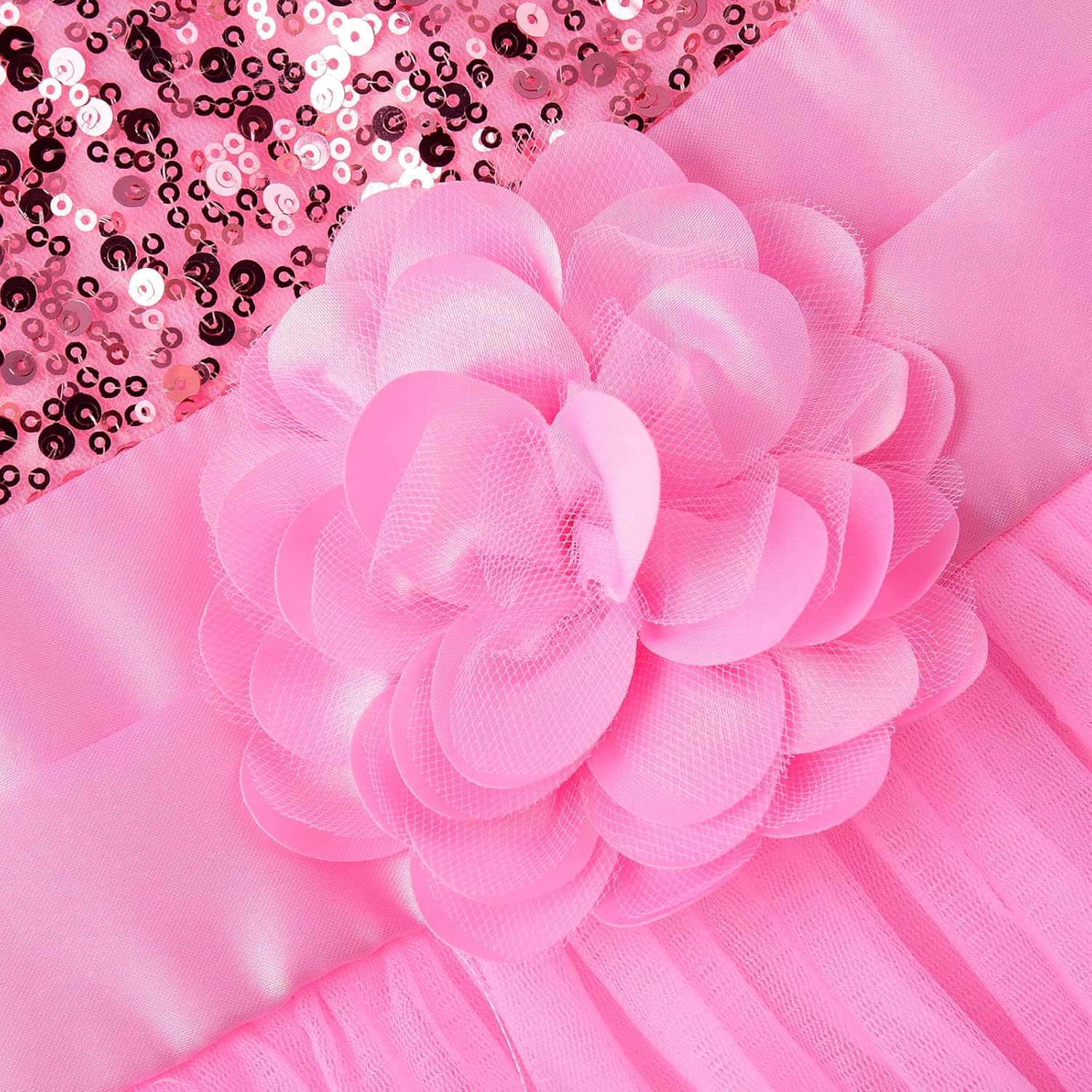 Uhnice Sequin Sleeveless Tulle Mesh Flower Girl Party Dress - Image 6