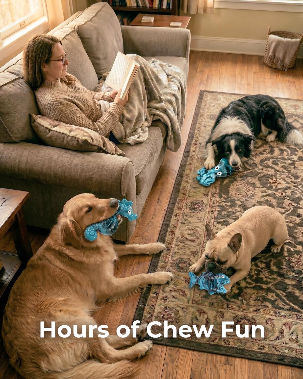 Dog Toys for Aggressive Chewers 3 Pack: Tough Dog Toys for Medium Large Breeds, Bacon Flavored Indestructible Dog Toy, Heavy Duty Nylon Chew Bone Dog Toys to Keep Them Busy 20-90 lbs - Image 2