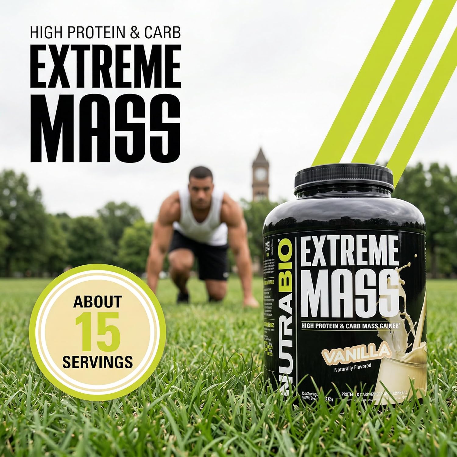NutraBio Extreme Mass Gainer Protein Powder, 53G Protein, Clean Weight Gainer, Increase Muscle Mass, Full Spectrum Amino Acid - Vanilla, 6 Pound - Image 7