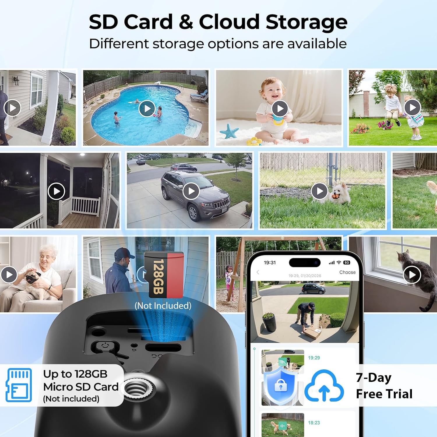 Security Cameras Wireless Outdoor 2K Solar Powered WiFi Cameras for Home Security,AI Motion Detection,Siren Alarm,Spotlight Color Night Vision,2-Way Audio,SD/Cloud Storage - Image 7