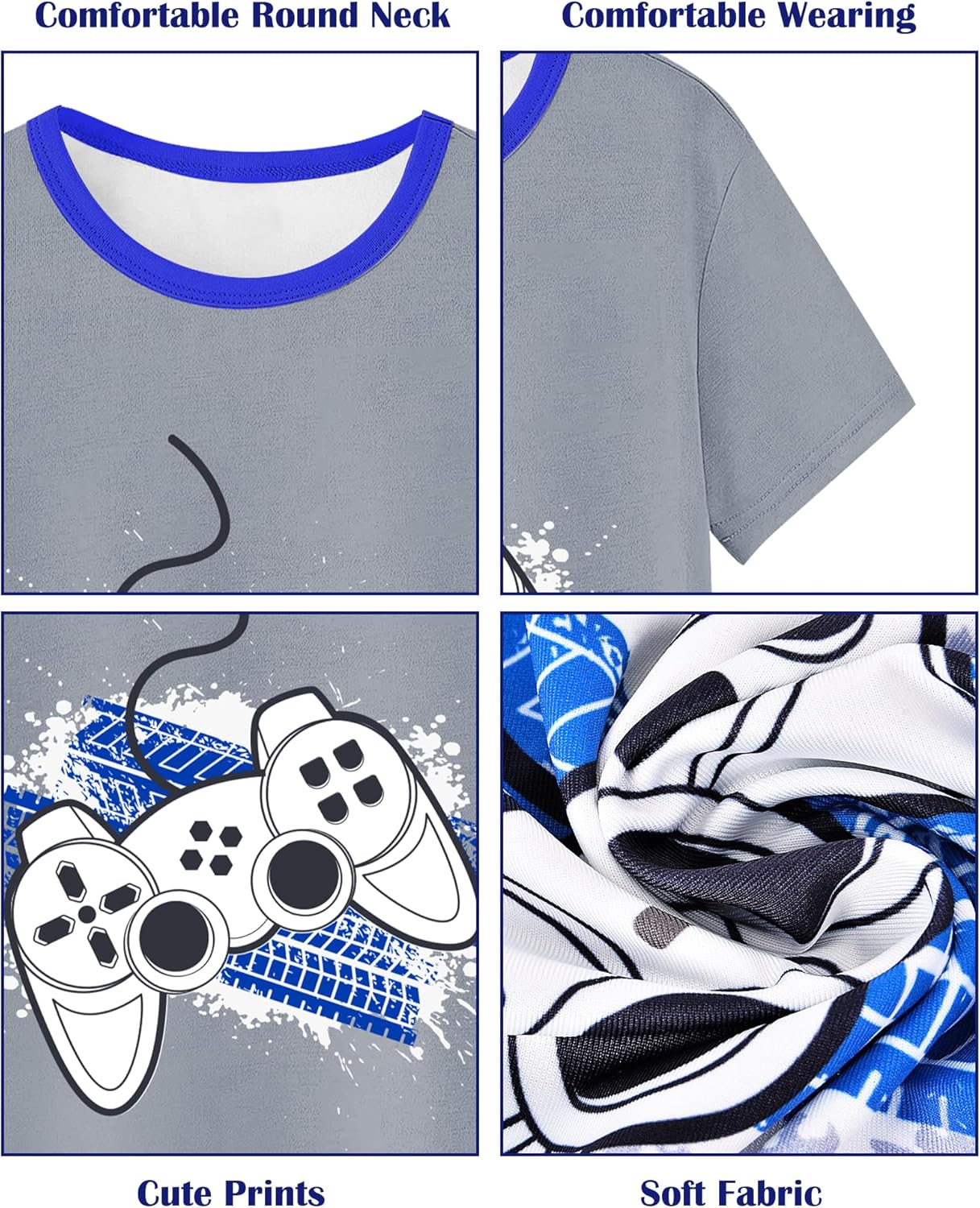 Fiodrimy Boys Pajamas Big Boys Summer PJs Set 2 Piece Kid Short Sleeve Sleepwear Nightwear Size 8-14 - Image 4
