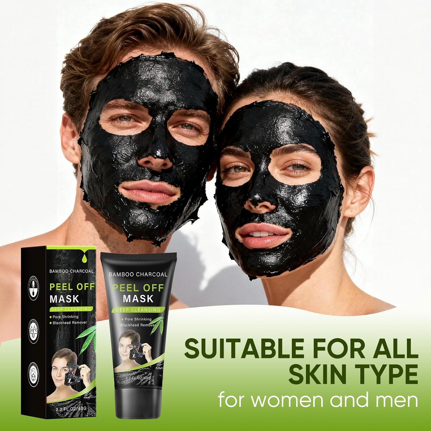 IREV Blackhead Remover Mask, Bamboo Charcoal Peel Off Mask, Charcoal Face Mask for Deep Cleansing, Blackheads, Acne, Dirts, Pores And Skin Oil, Suitable for All Skin Types - Image 9