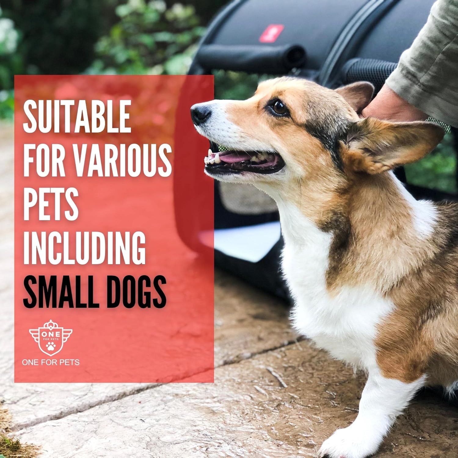 One for Pets Portable 2-in-1 Double Pet Kennel/Shelter, Fabric, Black 20"x20"x39" - Car Seat-Belt Fixture Included - Image 3
