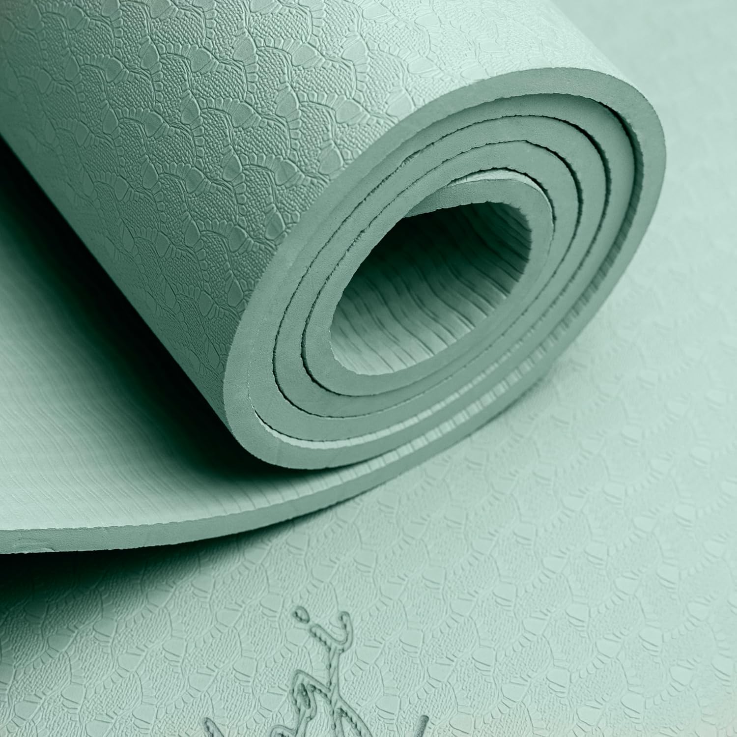 Recovery Lyfe Yoga Mat – “One Day at a Time” Engraving, Non-Slip Eco TPE, Sage Green, 72" x 24" x 6mm, Yoga & Meditation Mat for Recovery and Grounding - Image 7