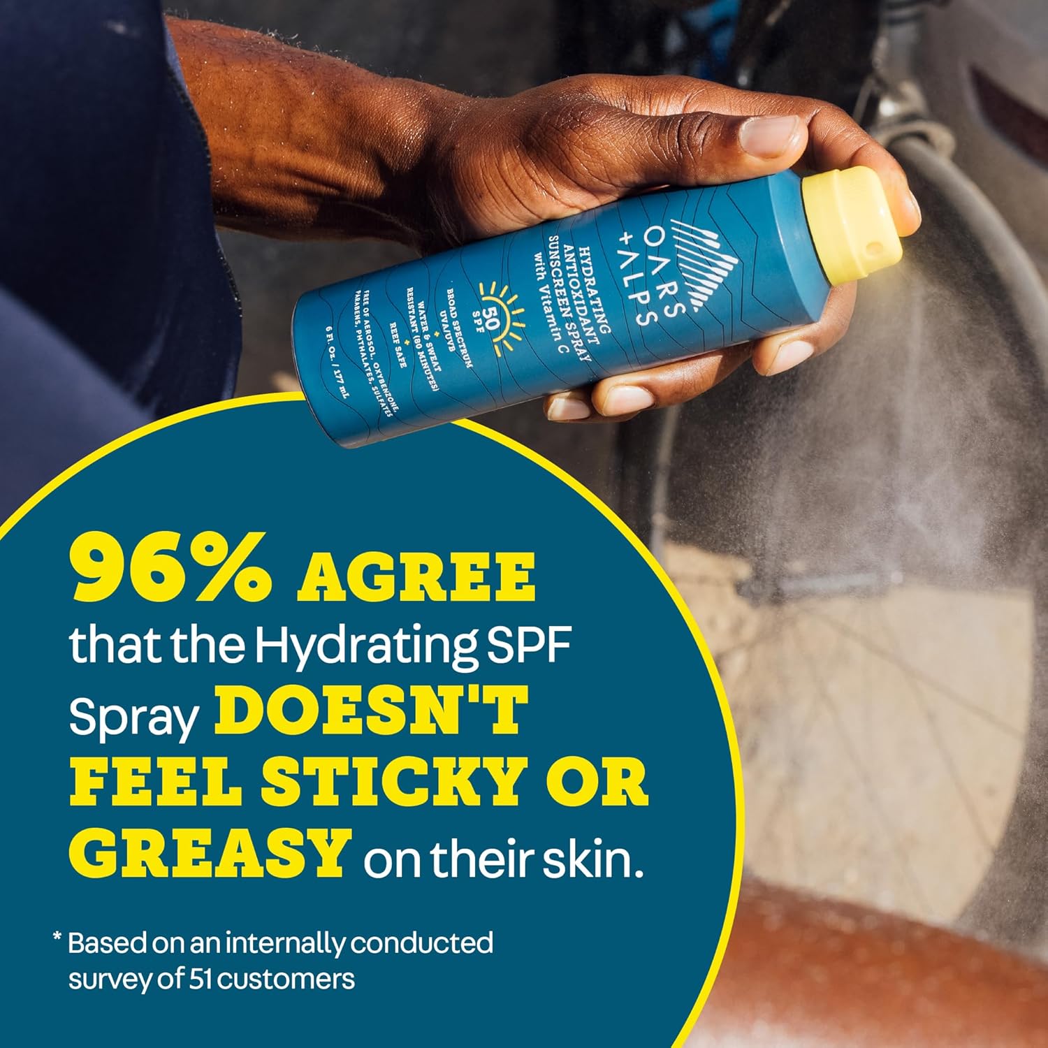 Oars + Alps SPF 50 Face & Body Broad Spectrum Sunscreen Spray | Fast-Absorbing, Lightweight, Non-Greasy, Hawaii Reef Act 104 Compliant, Water-Resistant, Octinoxate + Oxybenzone Free, 6 Oz, 2 Pack - Image 7