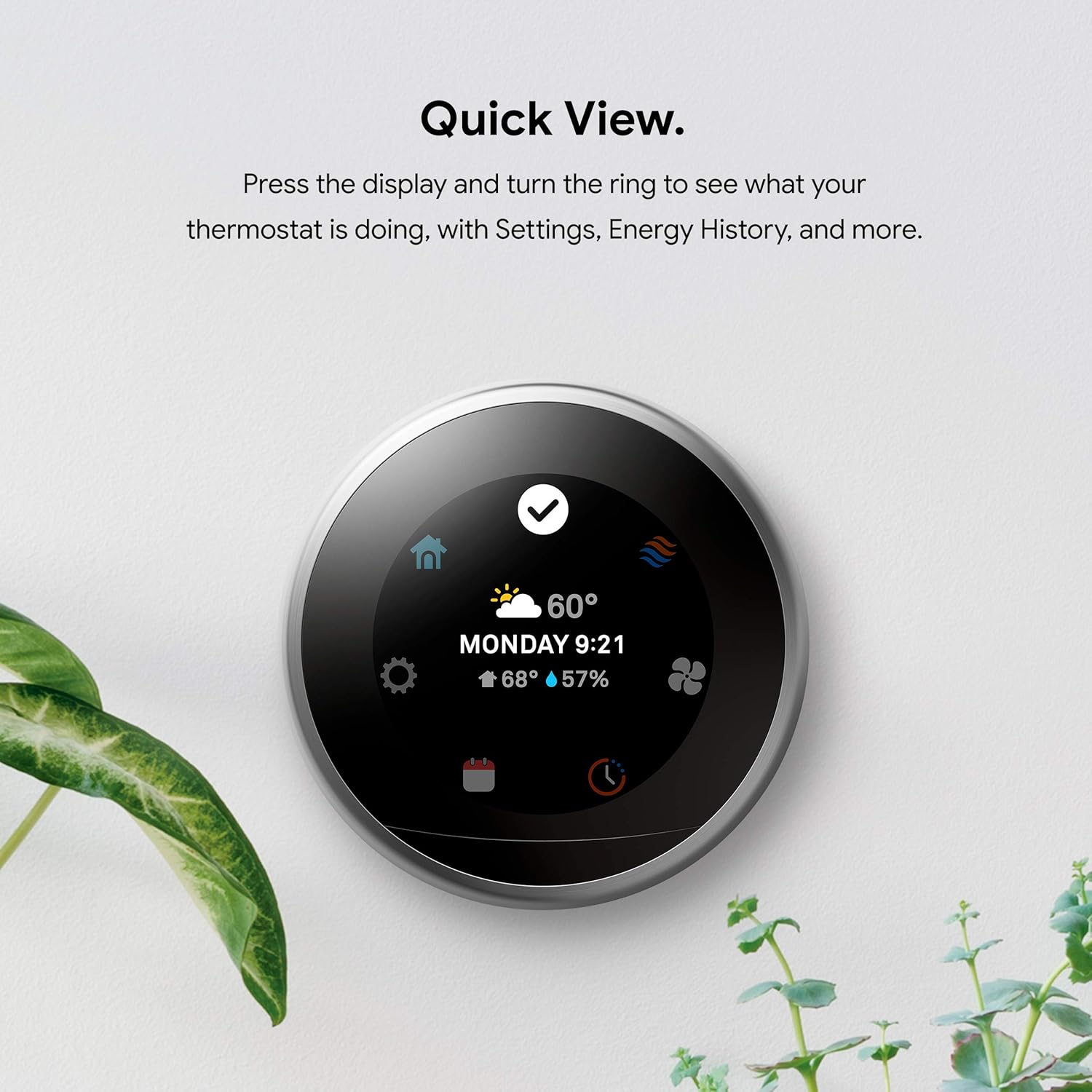 Nest Smart Learning Wi-Fi Programmable Thermostat, 3rd Gen, Mirror Black - Image 10