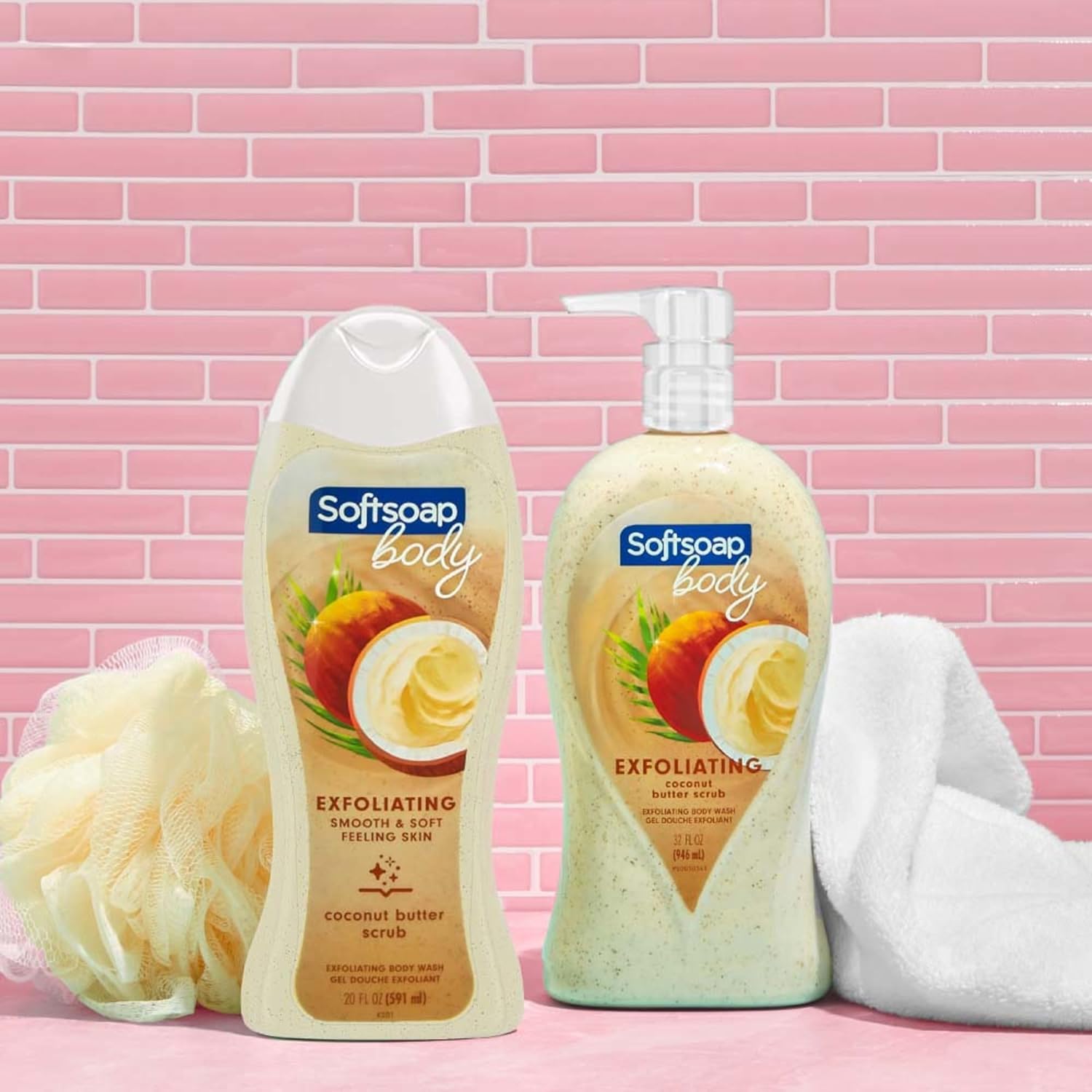 Softsoap Body Wash, Coconut Butter Scrub , Exfoliating Body Wash, 20 Ounce, 4 Pack - Image 2