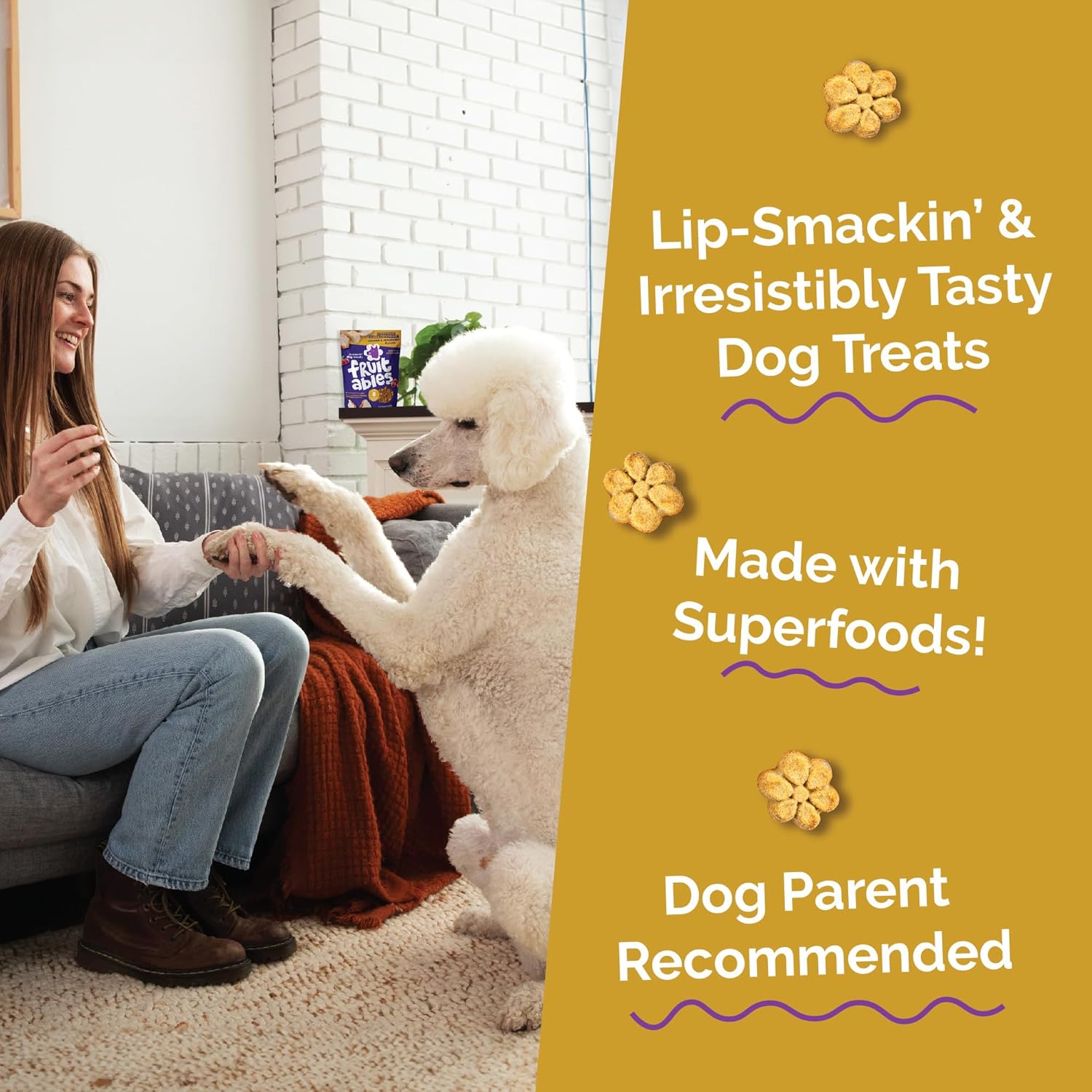Fruitables Baked Dog Treats, Healthy Pumpkin Treat for Dogs, Low Calorie & Delicious, Made Without Wheat, Corn and Soy, Made in the USA, Allergy Friendly, Chicken and Cranberry Flavor, 20 oz - Image 2