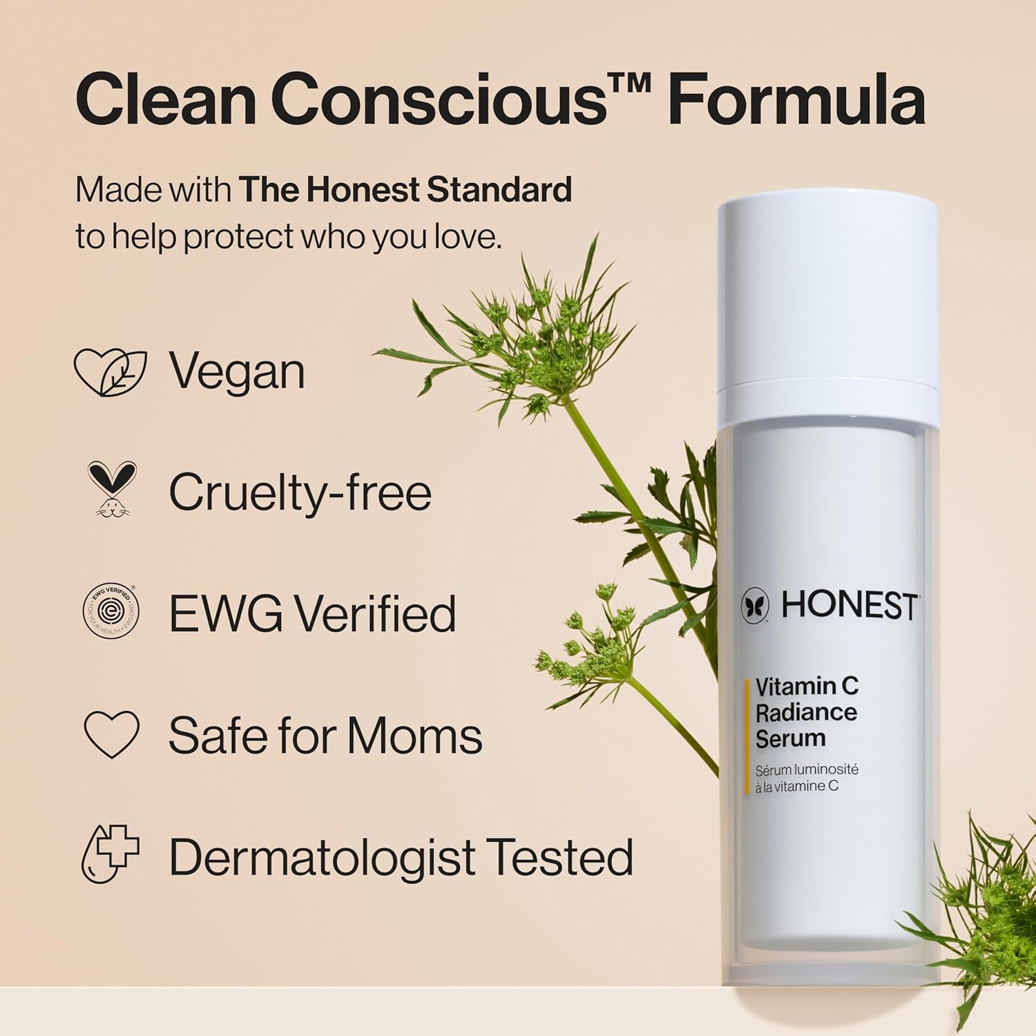 Honest Beauty Vitamin C Radiance Serum | Improves + Brightens Skin Tone and Complexion | Gentle for Sensitive Skin, Fragrance Free, Vegan | 1 fl oz - Image 4