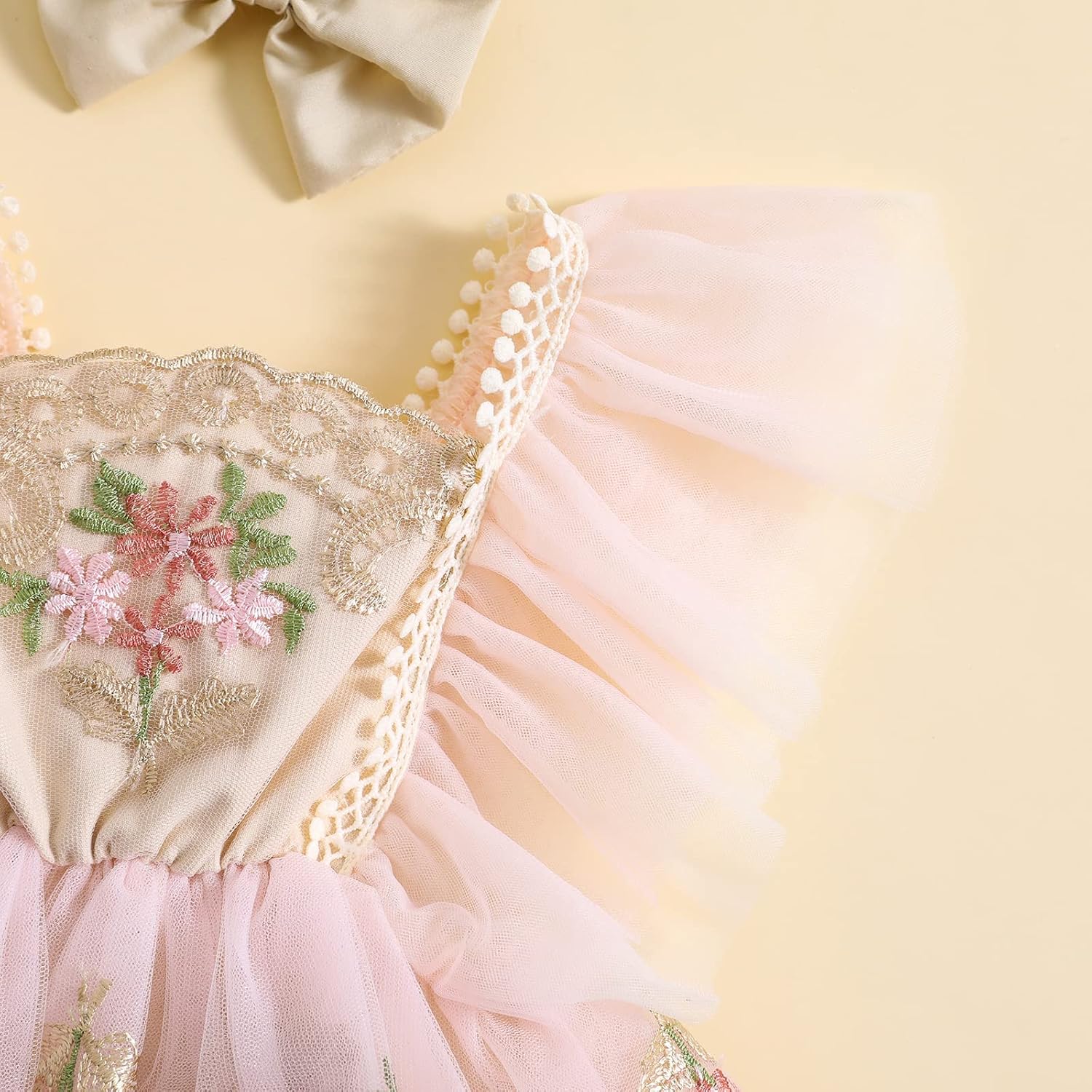 Baby Girl Romper Dress Lace Tulle Tutu Bodysuit Jumpsuit Flowers Embroidery Skirt Infant Girl Spring Summer Clothes - Image 6