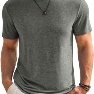 Runcati Mens Short Sleeve T-Shirts Classic Crew Neck Casual Shirt Summer Basic Lightweight Fashion Moisture Wicking Tees