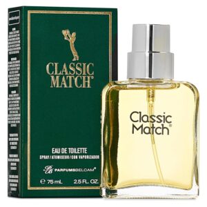 PB ParfumsBelcam Classic Match Green Eau De Toilette Spray for Men – Fresh Chypre Cologne, Bergamot, Basil, Musk, Long-Lasting Masculine Fragrance, Signature Scent – 2.5 Fl Oz