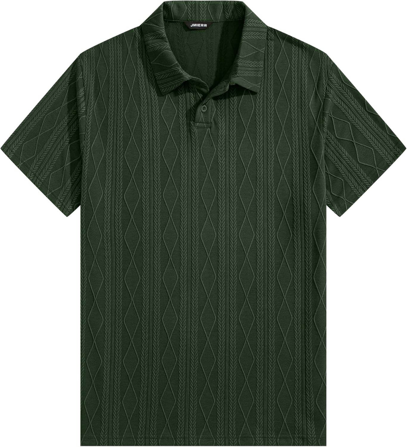 JMIERR Mens Polo Shirt Textured Knit Button Casual Short Sleeve Summer Vacation Beach Stretchy Golf Shirts - Image 8