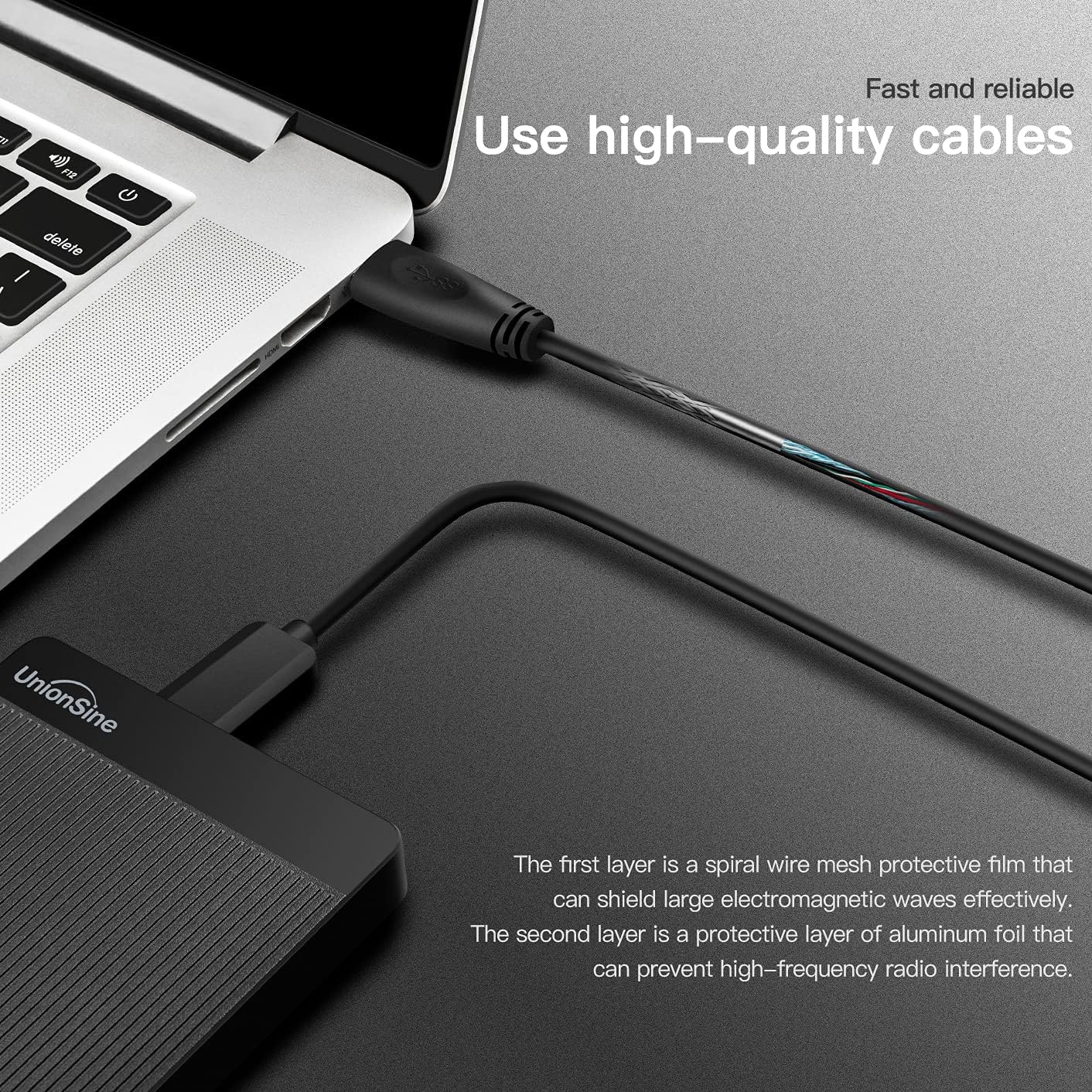 UnionSine 1TB Ultra Slim Portable External Hard Drive HDD-USB 3.0 for PC, Mac, Laptop, PS4, Xbox one, Xbox 360-(Black) - Image 5