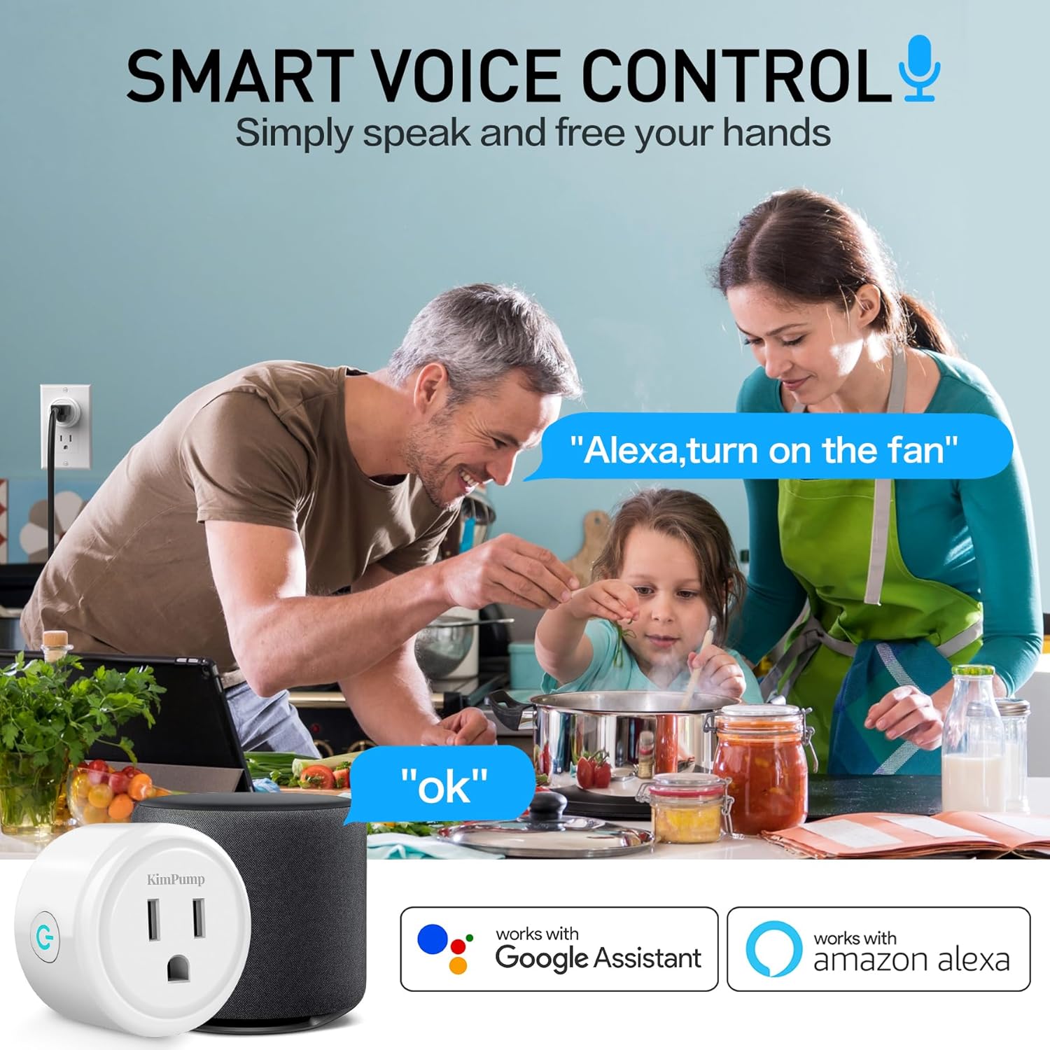 KimPump WiFi Smart Plugs, App Controlled Plug Compatible with Alexa and Google Home, Wireless Outlet Plug with Timer & Schedule, 2.4GHz Wi-Fi Only Smart Socket Outlet FCC Listed for Home - Image 3